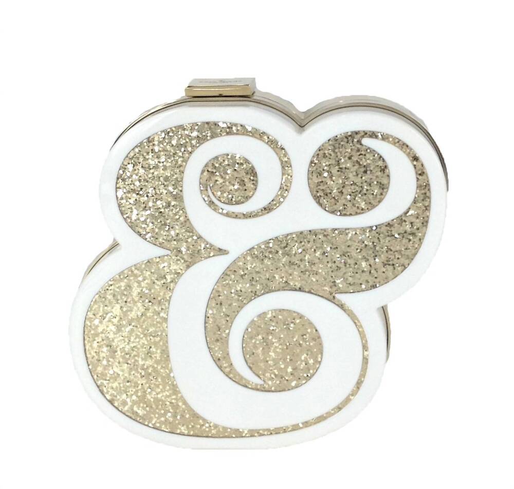 NEW KATE SPADE ampersand clutch in cream